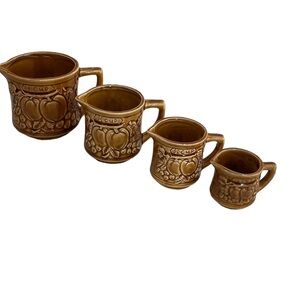 Vintage MCM Ceramic Mini Pitcher Measuring Cups~Fruit Theme~Made in Japan*READ*